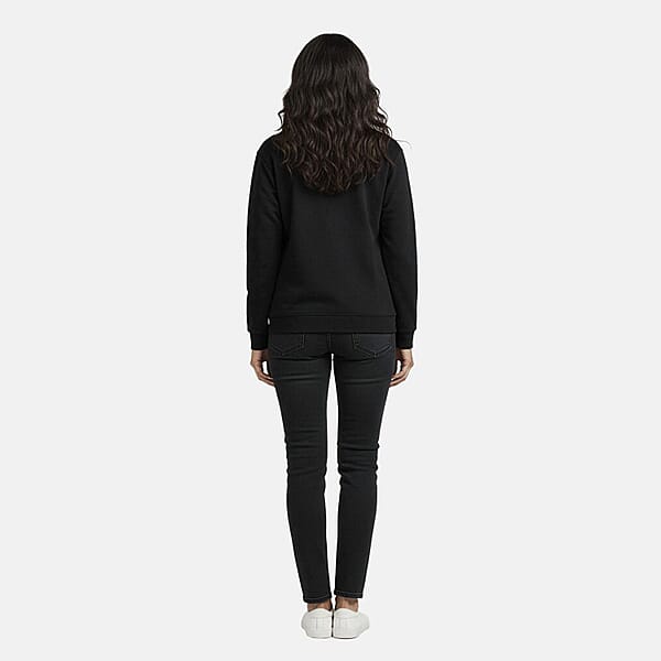 Shop Lc CATALOGUE CLASSIC Black Snap Front Fleece Cardigan With Pockets - L