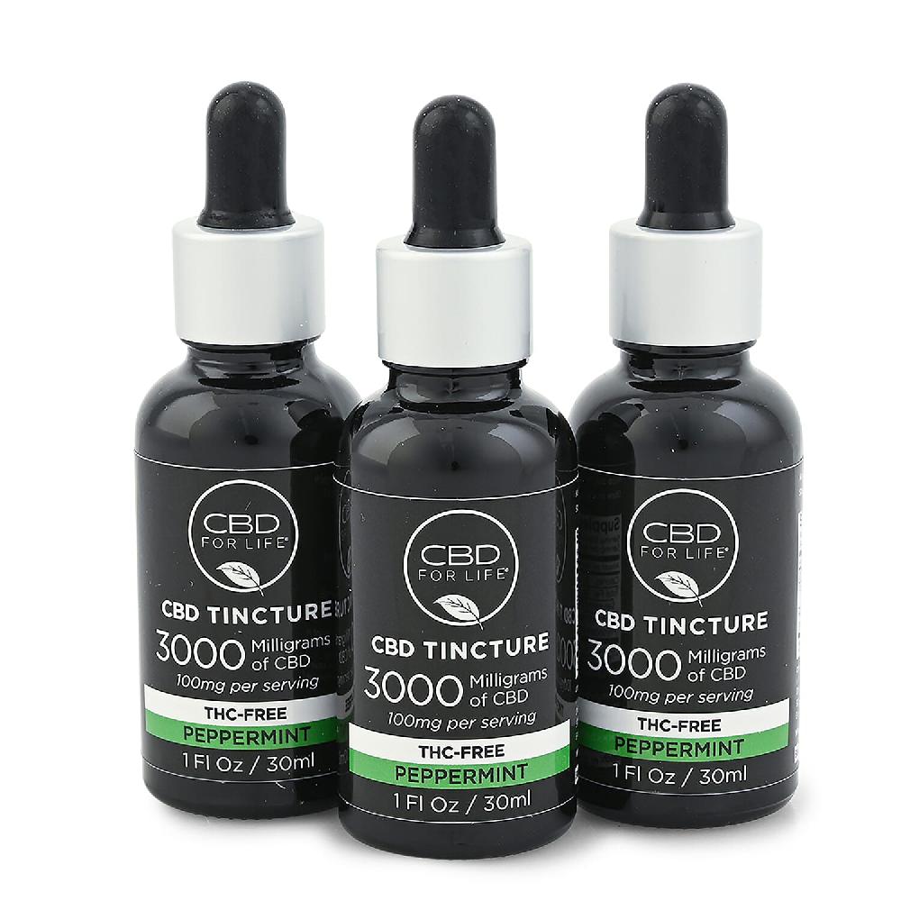 shop lc CBD For Life Set of 3 3000mg CBD Peppermint Tincture (3x 1oz)