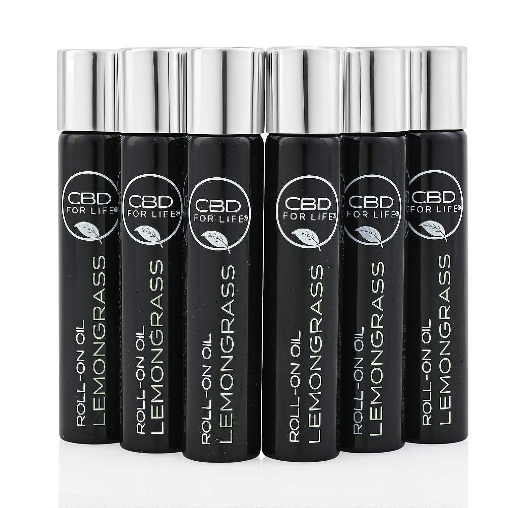 shop lc CBD For Life Set of 6 Lemongrass CBD Roll On for Pain Relief (6x 0.64oz)