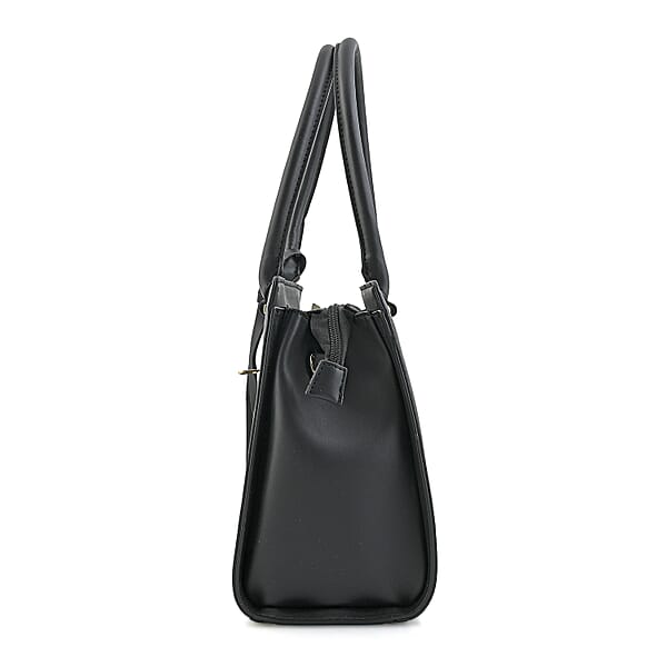 Shop Lc Cee Klein Black Faux Leather Shoulder Bag With Top Zipper