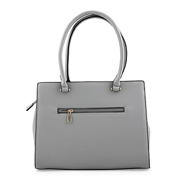 Shop Lc Cee Klein Gray Faux Leather Shoulder Bag With Top Zipper
