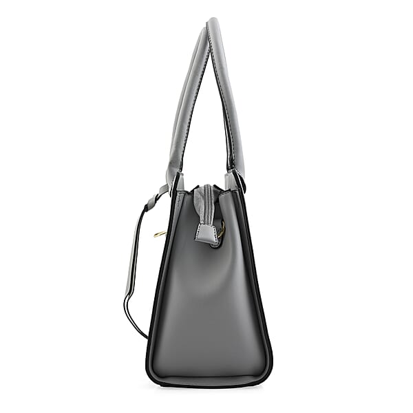Shop Lc Cee Klein Gray Faux Leather Shoulder Bag With Top Zipper