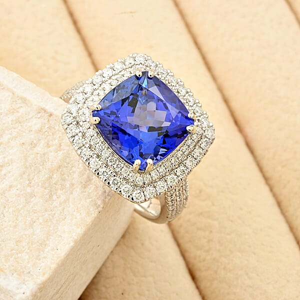 Shop Lc Celestial Azure Certified & Appraised Rhapsody AAAA Tanzanite And E-F VS Diamond 5.75 Ctw Ring In 950 Platinum 10.45 Grams