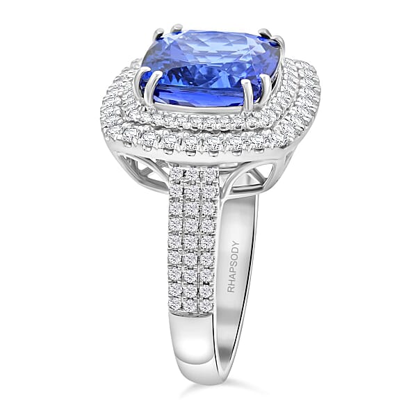 Shop Lc Celestial Azure Certified & Appraised Rhapsody AAAA Tanzanite And E-F VS Diamond 5.75 Ctw Ring In 950 Platinum 10.45 Grams