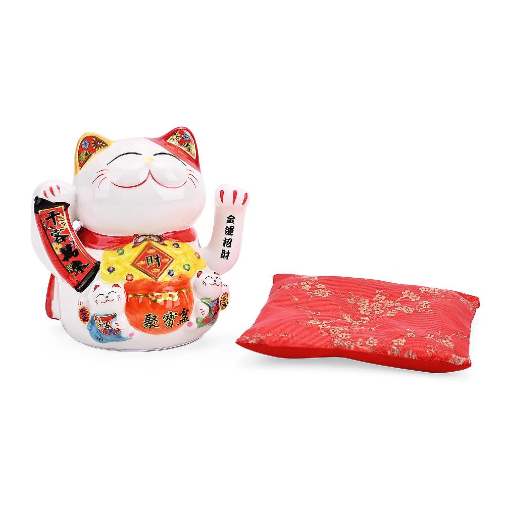 shop lc Ceramic Money Cat Decoration Shengyixinlong - Treasure Bowl (2xAAA Not Included)