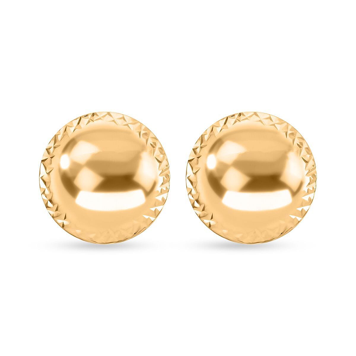 shop lc Cerchi Studs Italian 10K Yellow Gold Diamond-Cut Round Stud Earrings 1.43 Grams
