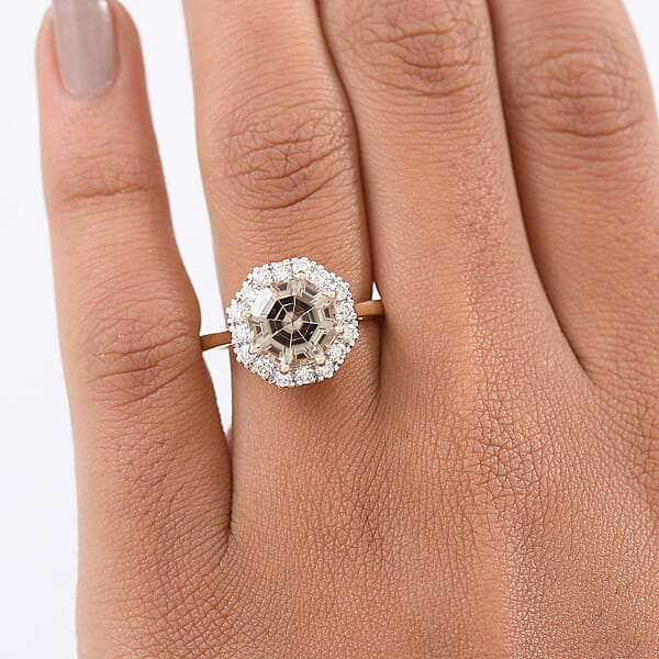 Shop Lc Certified AAA Turkizite Diamond Ring In 10K Yellow Gold 4.50 Ctw