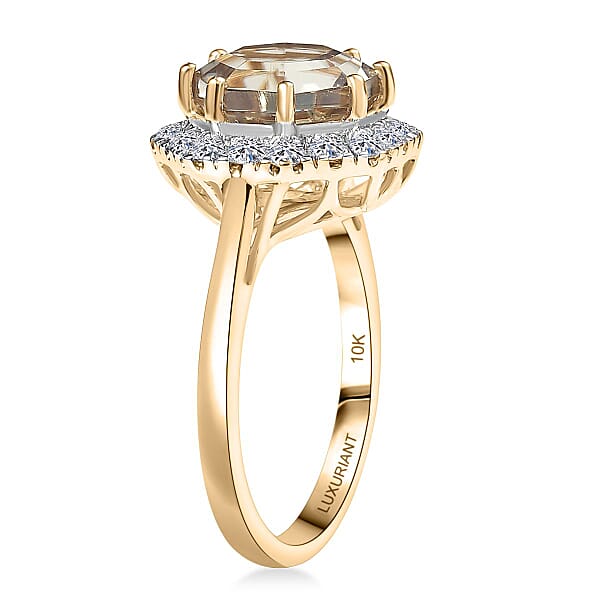 Shop Lc Certified AAA Turkizite Diamond Ring In 10K Yellow Gold 4.50 Ctw