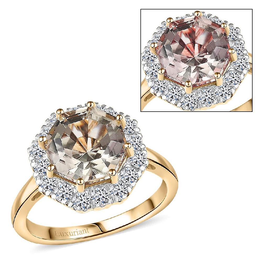 shop lc Certified AAA Turkizite Diamond Ring in 10K Yellow Gold 4.50 ctw