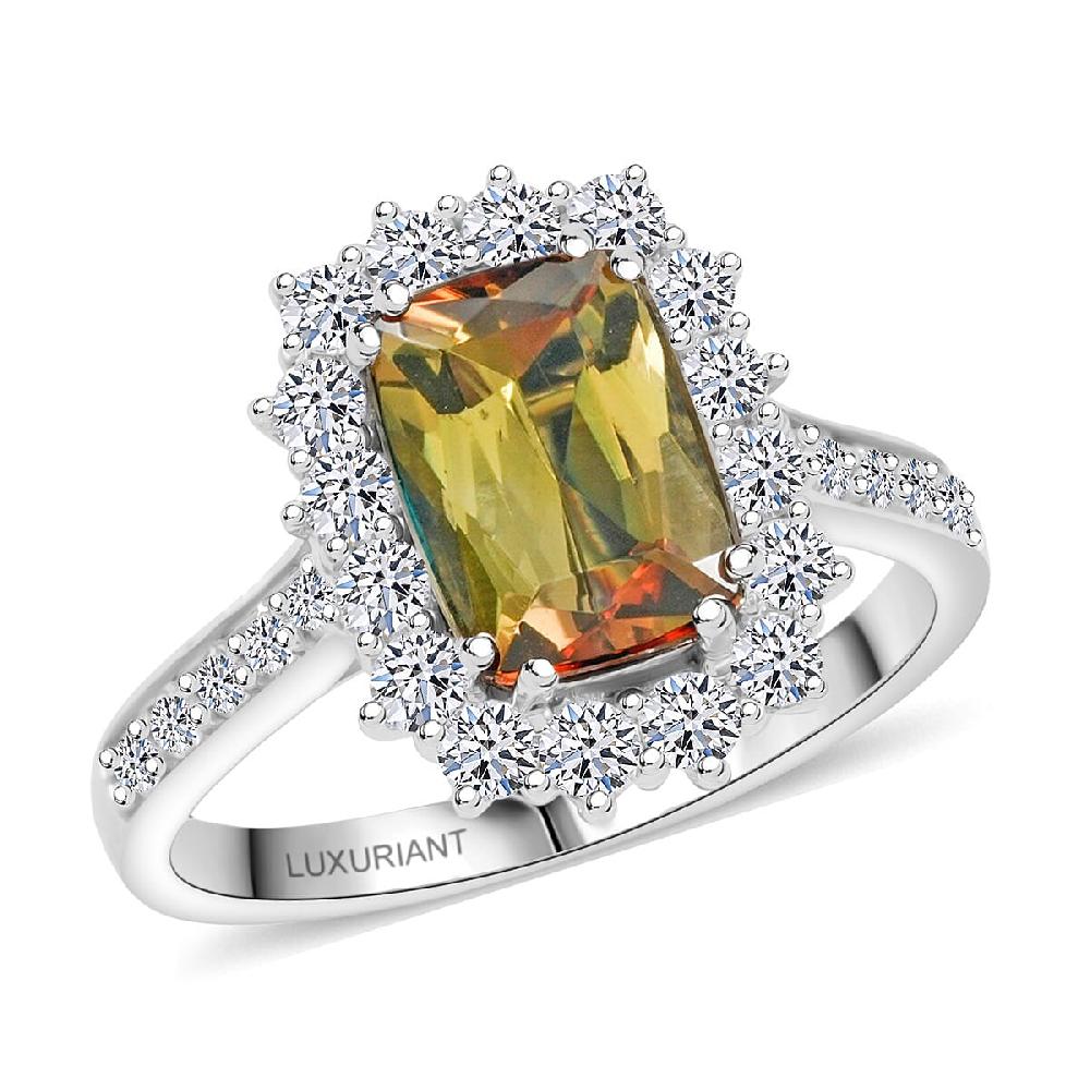 shop lc Certified AAAA Jenipapo Andalusite Lab Grown Diamond Ring in 10K White Gold 3.60 ctw