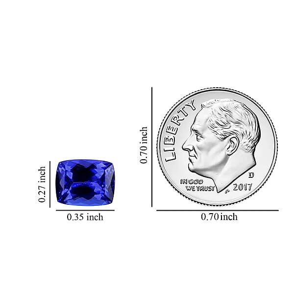 Shop Lc Certified AAAA Tanzanite (Cush 9x7 Mm) 2.10 Ctw