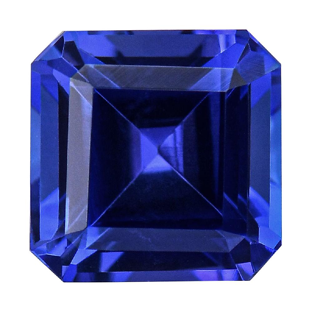 shop lc Certified and Appraised AAAA Asscher Cut Tanzanite (Sqr Free Size) 7.00 ctw
