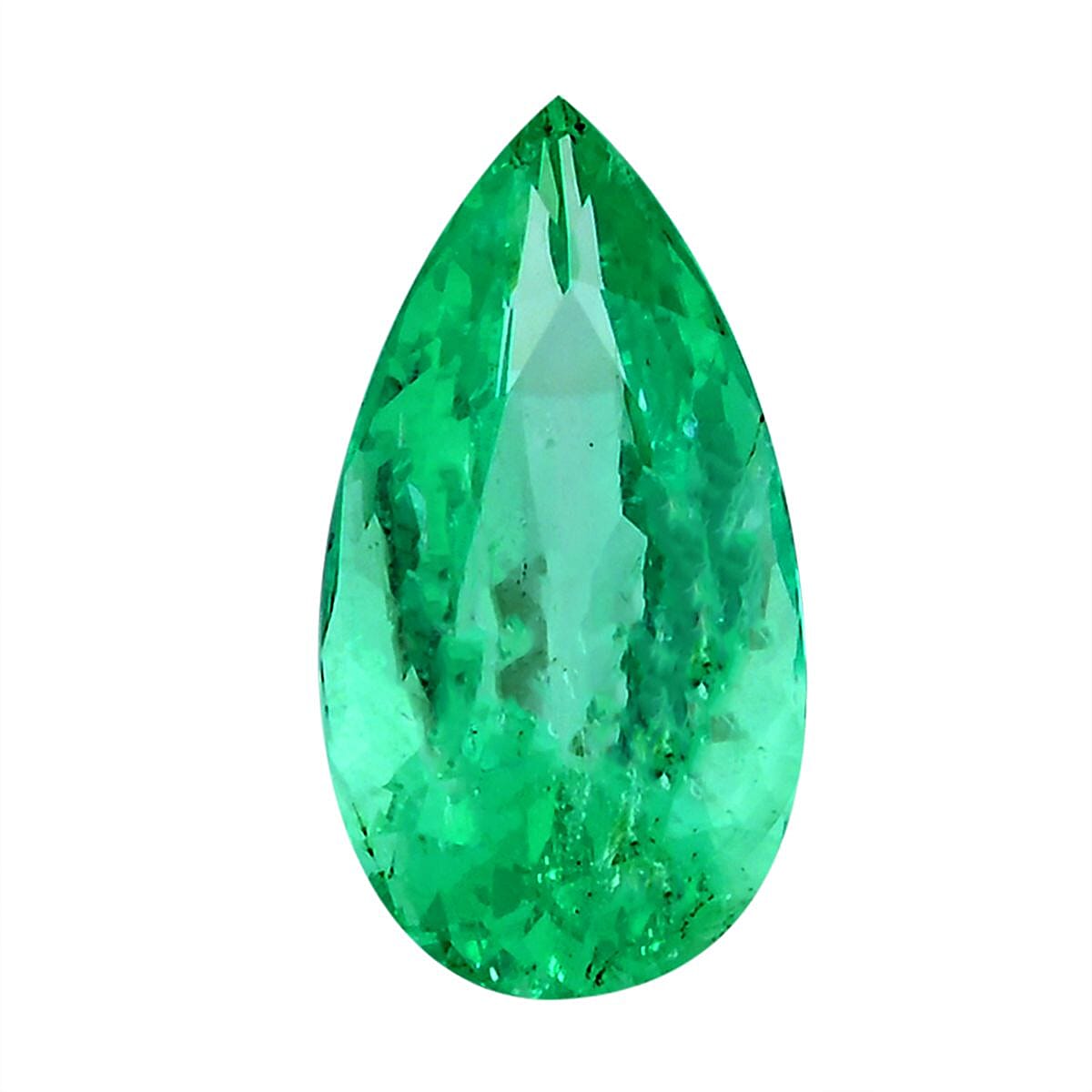shop lc Certified and Appraised AAAA Boyaca Colombian Emerald (Pear Free Size) 5.00 ctw