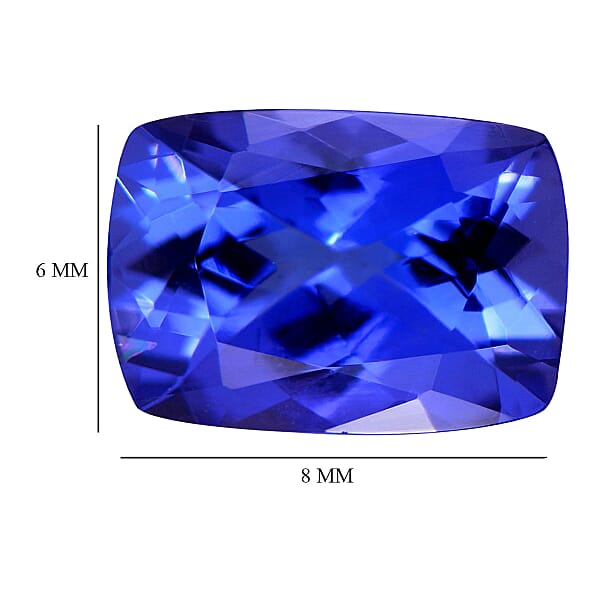 Shop Lc Certified And Appraised AAAA Tanzanite (Cush 8x6 Mm) 1.60 Ctw