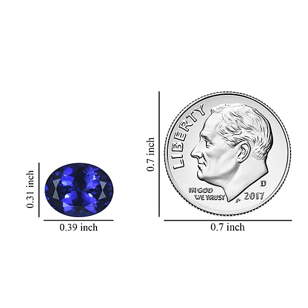 Shop Lc Certified And Appraised AAAA Tanzanite (Ovl 10x8 Mm) 2.50 Ctw