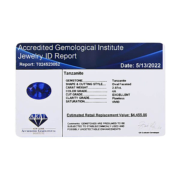 Shop Lc Certified And Appraised AAAA Tanzanite (Ovl Free Size) 2.50 Ctw