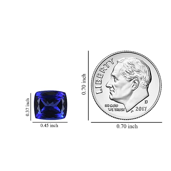 Shop Lc Certified And Appraised Flawless AAAA Tanzanite (Cush Free Size) 6.00 Ctw