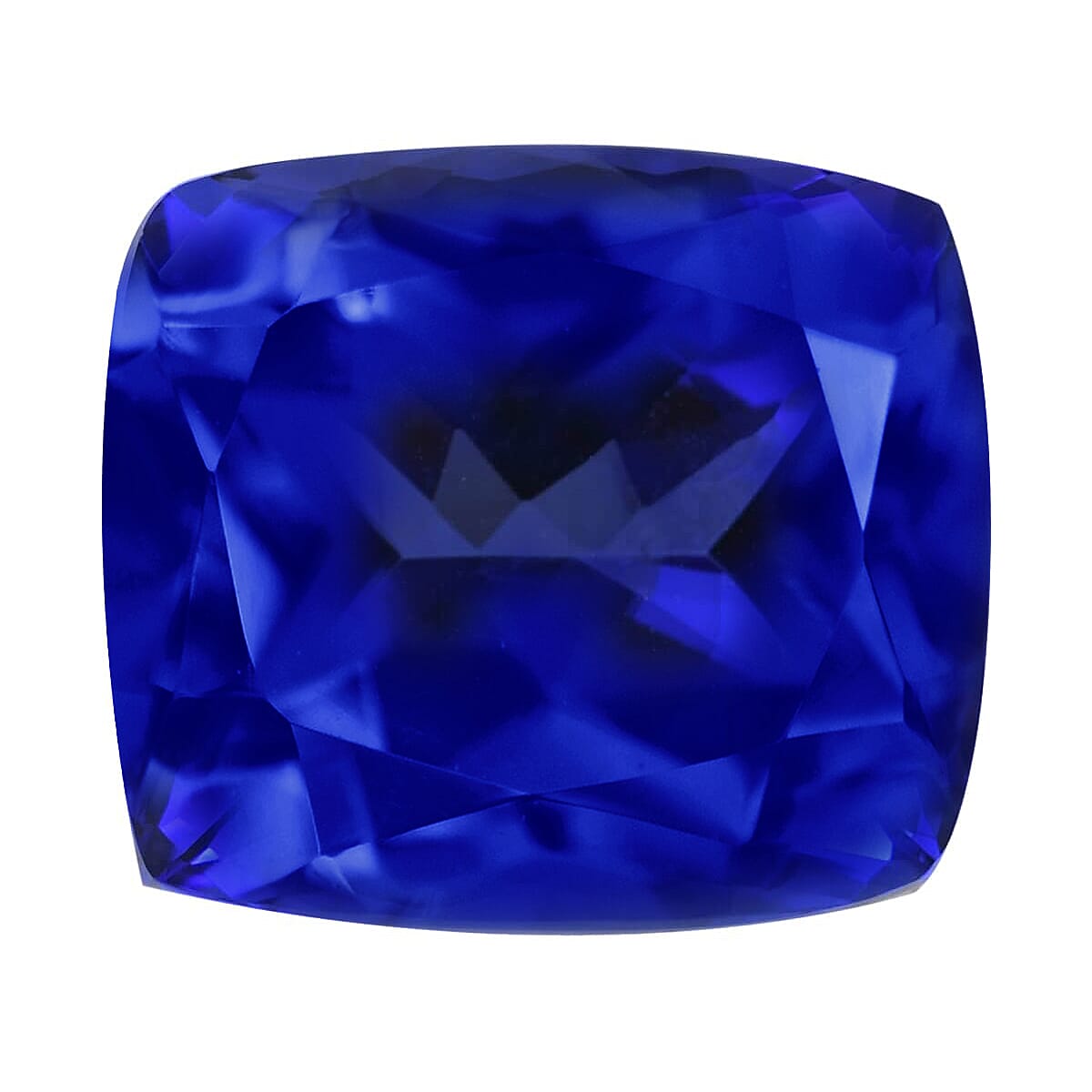 shop lc Certified and Appraised Flawless AAAA Tanzanite (Cush Free Size) 6.00 ctw
