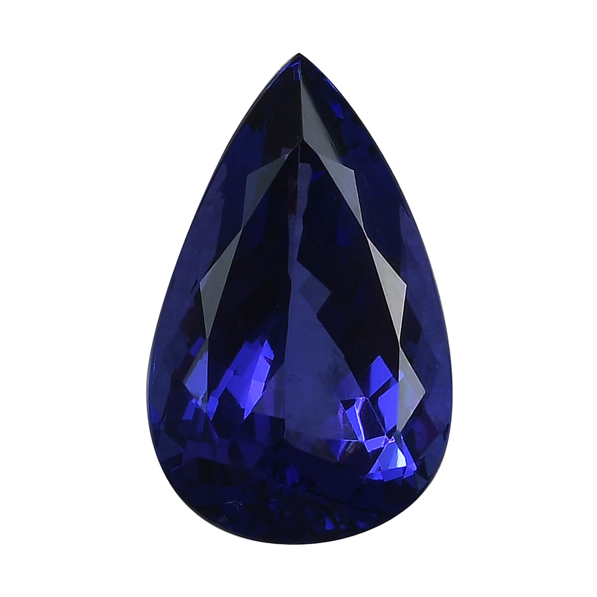 shop lc Certified and Appraised Flawless AAAA Vivid Tanzanite (Pear Free Size) 4.00 ctw