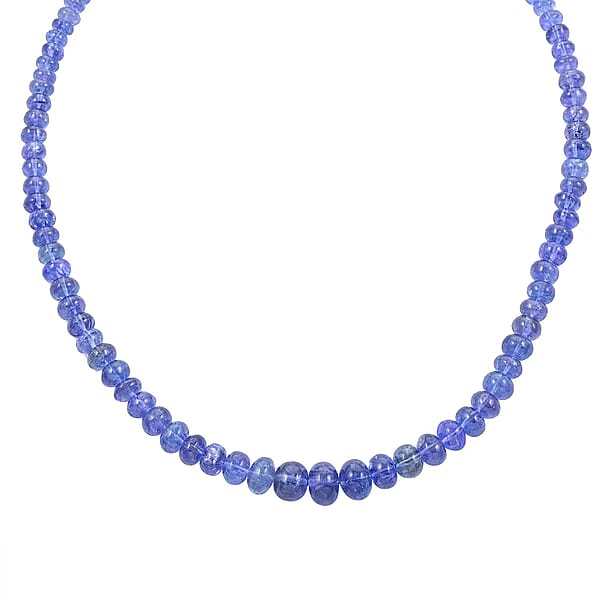 Shop Lc Certified And Appraised Iliana 18K White Gold AAA Tanzanite Beaded Necklace 18-20 Inches 200.00 Ctw