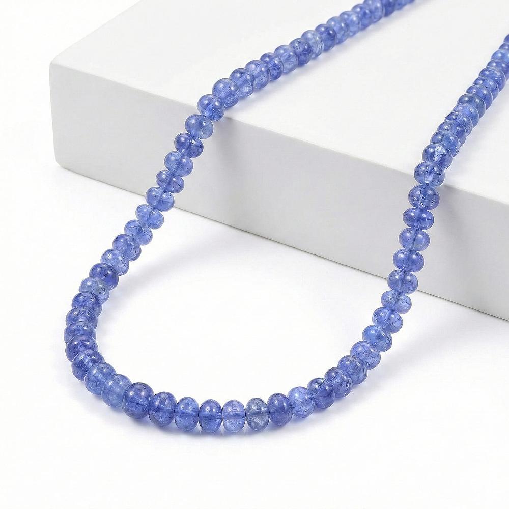 shop lc Certified and Appraised Iliana 18K White Gold AAA Tanzanite Beaded Necklace 18-20 Inches 200.00 ctw
