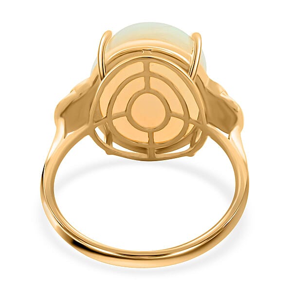 Shop Lc Certified And Appraised Iliana 18K Yellow Gold AAA Ethiopian Welo Opal And G-H SI Diamond Ring 4.20 Grams 10.15 Ctw