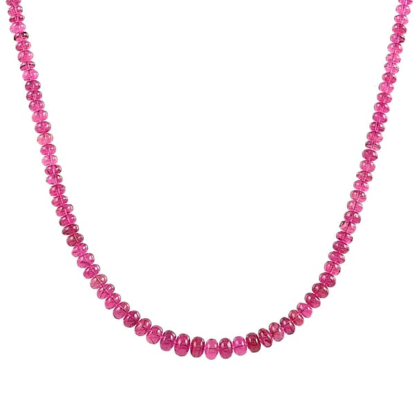Shop Lc Certified And Appraised Iliana 18K Yellow Gold AAAA Ouro Fino Rubellite Graduated Single Strand Beaded Necklace 18 Inches 75.00 Ctw