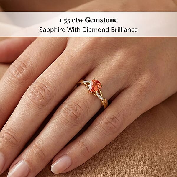 Shop Lc Certified And Appraised Iliana AAA Songea Sapphire And G-H SI Diamond 1.55 Ctw Ring In 18K Yellow Gold