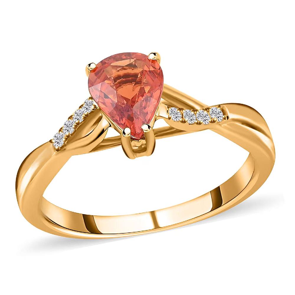 shop lc Certified and Appraised Iliana AAA Songea Sapphire and G-H SI Diamond 1.55 ctw Ring in 18K Yellow Gold