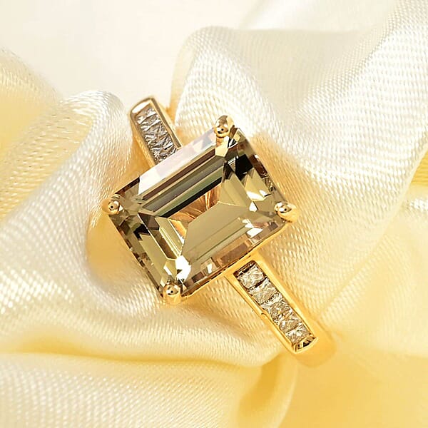 Shop Lc Certified And Appraised Iliana AAA Turkizite And G-H SI Diamond 3.25 Ctw Ring In 18K Yellow Gold