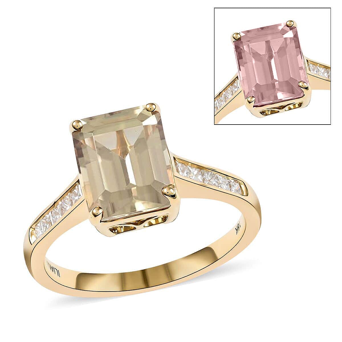 shop lc Certified and Appraised Iliana AAA Turkizite and G-H SI Diamond 3.25 ctw Ring in 18K Yellow Gold