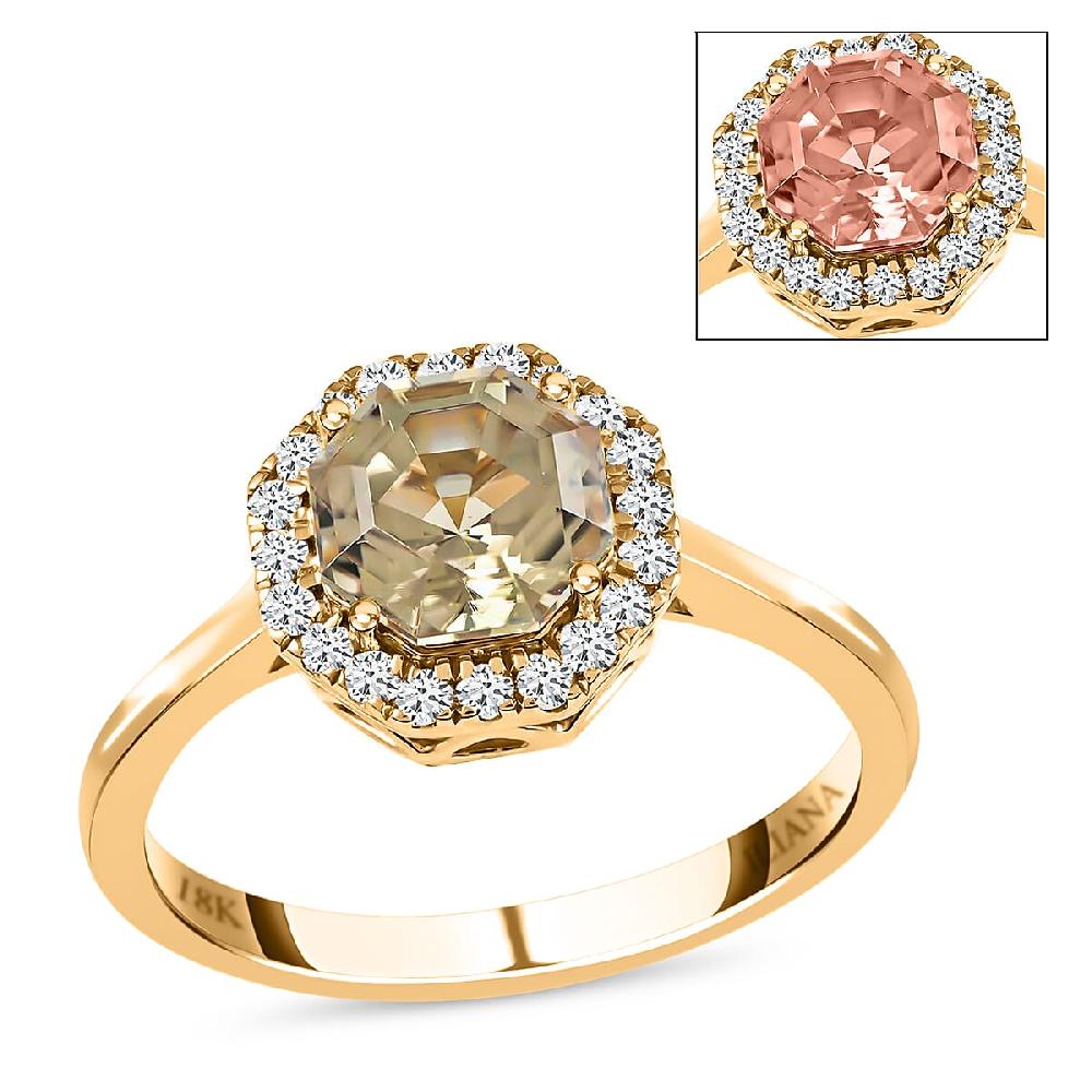 shop lc Certified and Appraised Iliana AAA Turkizite and G-H SI Diamond 1.90 ctw Halo Ring in 18K Yellow Gold