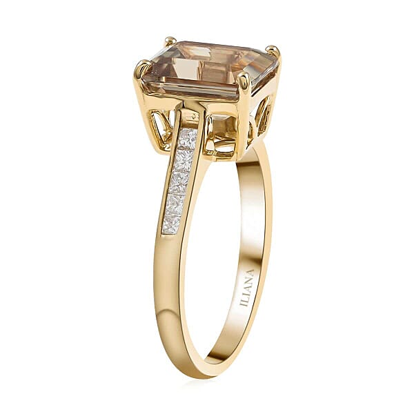 Shop Lc Certified And Appraised Iliana AAA Turkizite And G-H SI Diamond 3.25 Ctw Ring In 18K Yellow Gold