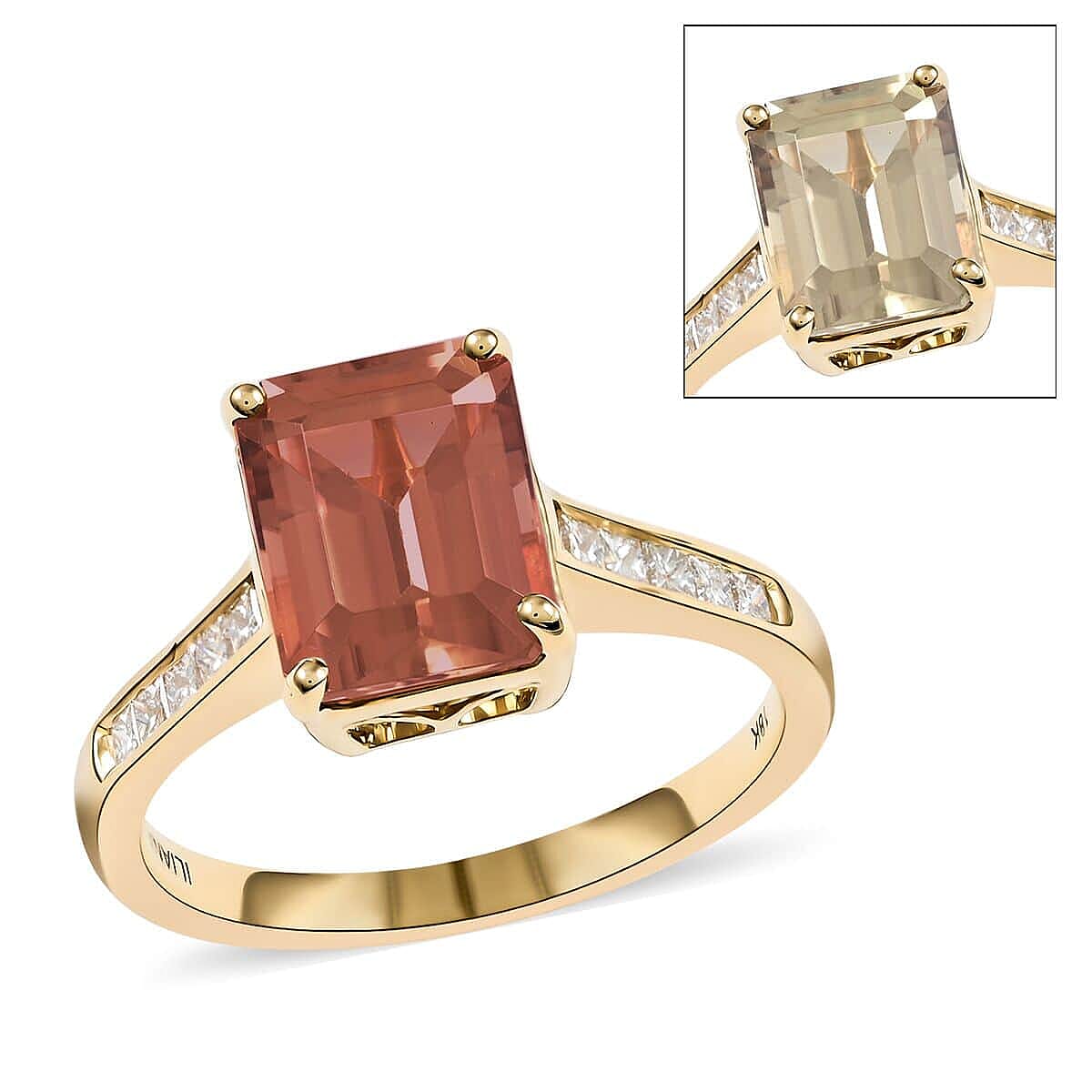 shop lc Certified and Appraised Iliana AAA Turkizite and G-H SI Diamond 3.25 ctw Ring in 18K Yellow Gold