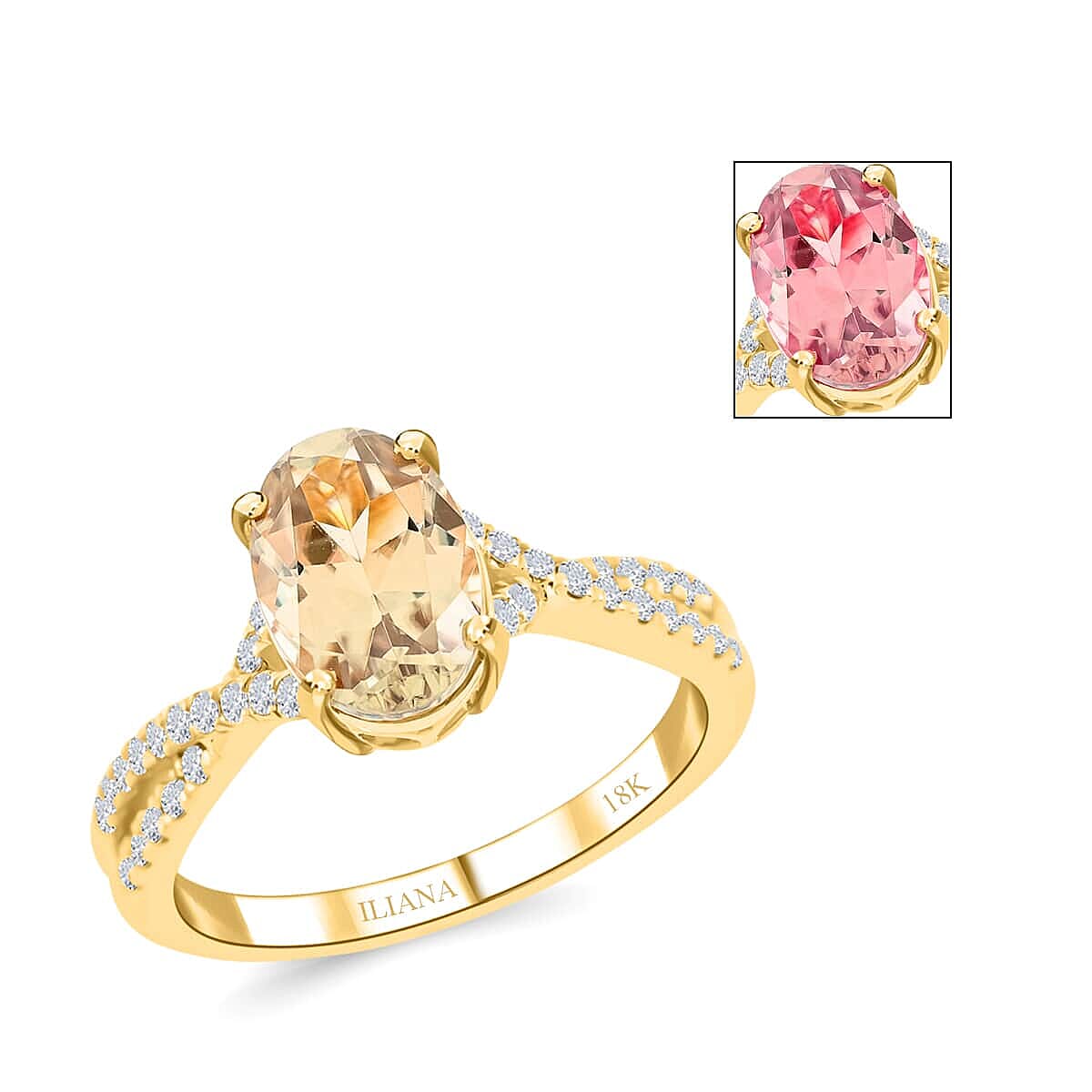 shop lc Certified and Appraised Iliana AAA Turkizite and G-H SI Diamond 1.85 ctw Ring in 18K Yellow Gold