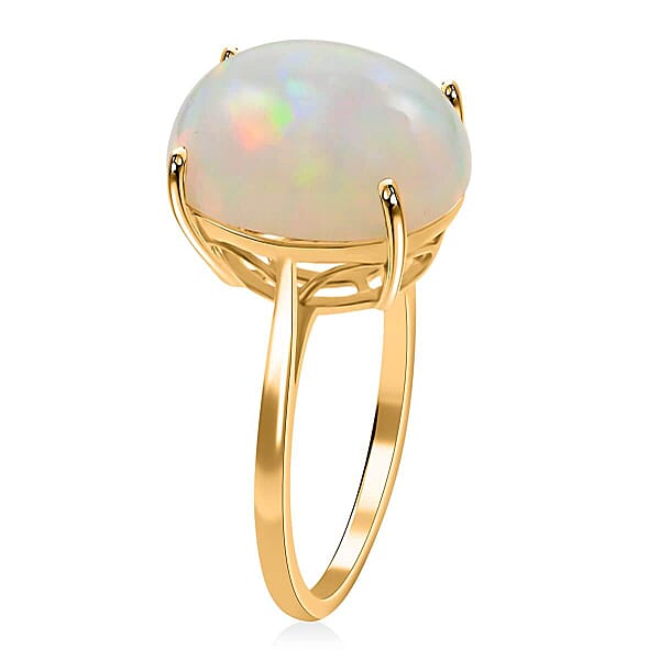 Shop Lc Certified And Appraised Luxoro 10K Yellow Gold AAA Ethiopian Welo Opal Solitaire Ring 6.85 Ctw