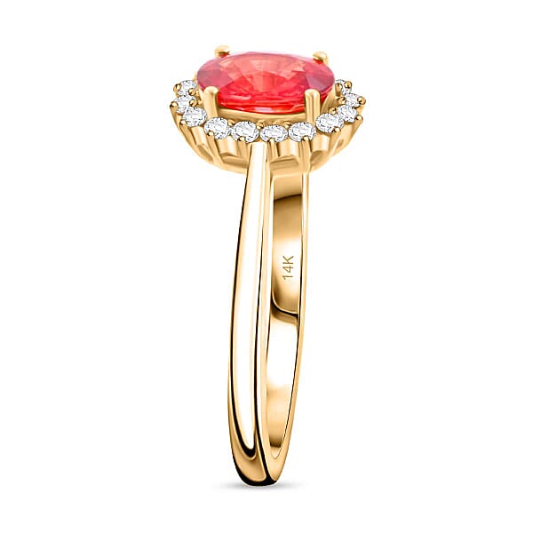 Shop Lc Certified And Appraised Luxoro AAA Songea Sapphire And G-H I2 Diamond 1.75 Ctw Sunburst Ring In 14K Yellow Gold