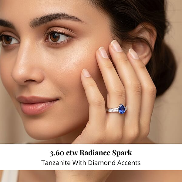 Shop Lc Certified And Appraised Rhapsody 950 Platinum AAAA Tanzanite And E-F VS Diamond Ring 5.50 Grams 3.60 Ctw (Del. In 10-15 Days)