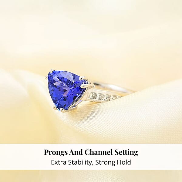 Shop Lc Certified And Appraised Rhapsody 950 Platinum AAAA Tanzanite And E-F VS Diamond Ring 5.20 Grams 2.10 Ctw (Del. In 10-15 Days)