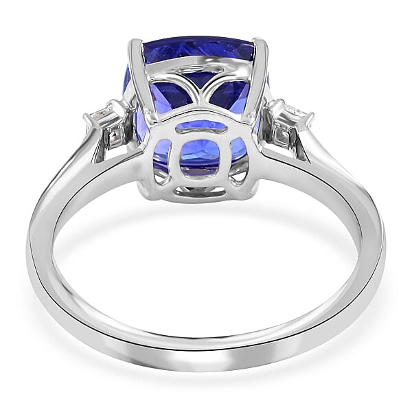 Shop Lc Certified And Appraised Rhapsody 950 Platinum AAAA Tanzanite And E-F VS Diamond Ring 5.20 Grams 3.75 Ctw