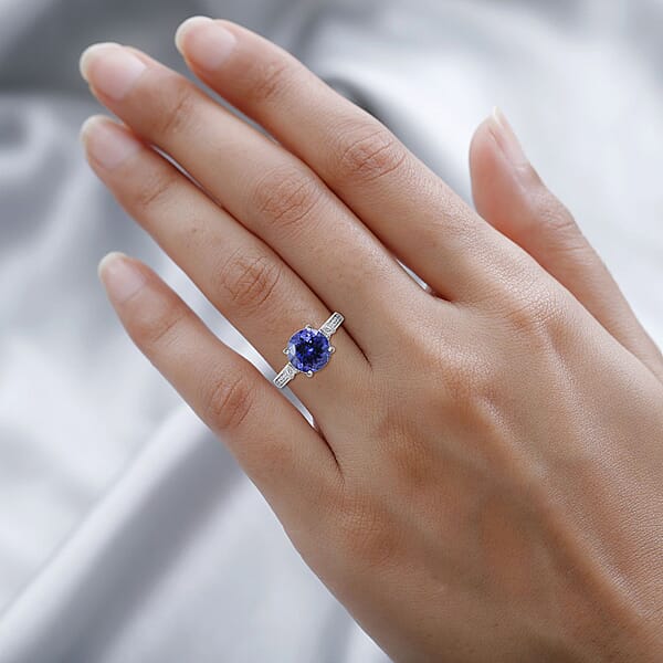 Shop Lc Certified And Appraised Rhapsody 950 Platinum AAAA Tanzanite And E-F VS Diamond Ring 3.30 Ctw