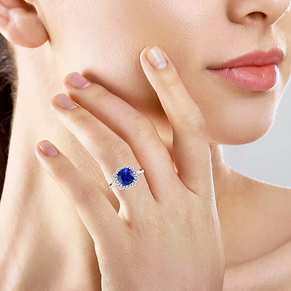 Shop Lc Certified And Appraised Rhapsody AAAA Tanzanite And E-F VS Diamond 4.25 Ctw Ring In 950 Platinum 7.30 Grams