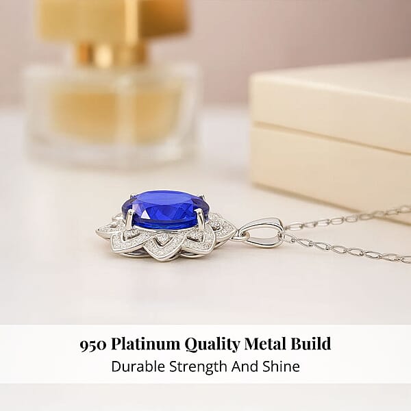 Shop Lc Certified And Appraised Rhapsody AAAA Tanzanite And E-F VS Diamond 6.15 Ctw Pendant Without Chain In 950 Platinum 5.50 Grams