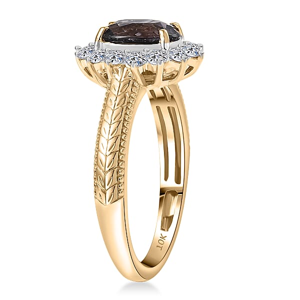 Shop Lc Certified & Appraised 10K Yellow Gold AAA Lavender Spinel Luxuriant Lab Grown Diamond (G-H SI) (0.42 Carat Ring 2.00 Carat Total Weight