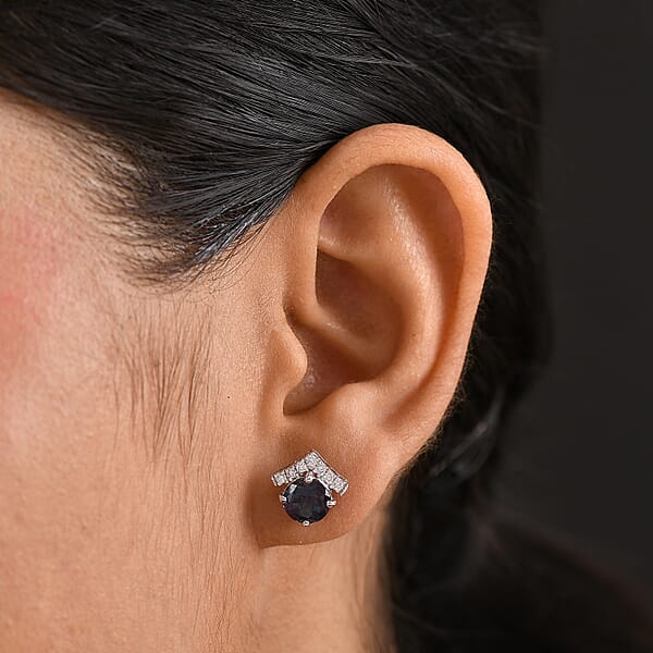 Shop Lc Certified & Appraised AAA Luxuriant Lab Grown Alexandrite And G-H SI Lab Grown Diamond 3.54 Ctw Earrings In 10K White Gold