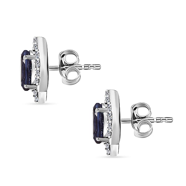 Shop Lc Certified & Appraised AAA Luxuriant Lab Grown Alexandrite And G-H SI Lab Grown Diamond 3.73 Ctw Earrings In 10K White Gold