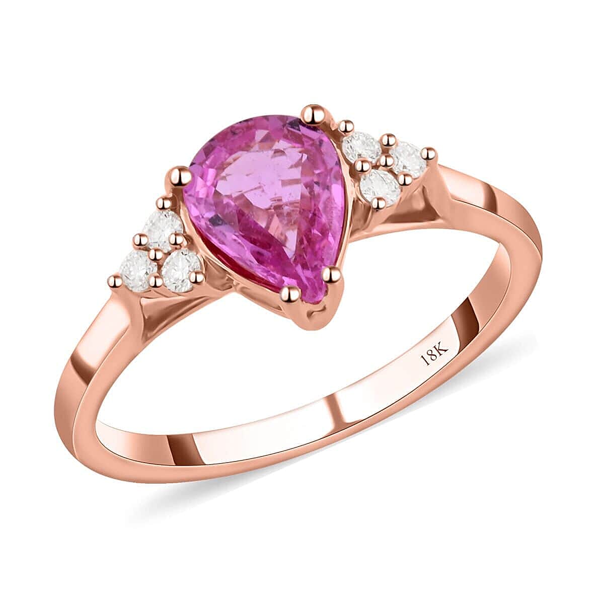 shop lc Certified & Appraised AAA Madagascar Pink Sapphire and SI Diamond 1.25 ctw Ring in Iliana 18K Rose Gold