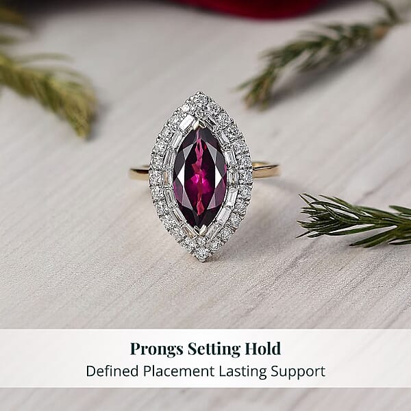 Shop Lc Certified & Appraised AAA Radiant Ember Garnet And Luxuriant Lab Grown Diamond G-H SI 3.63 Ctw Ring In 10K Yellow Gold