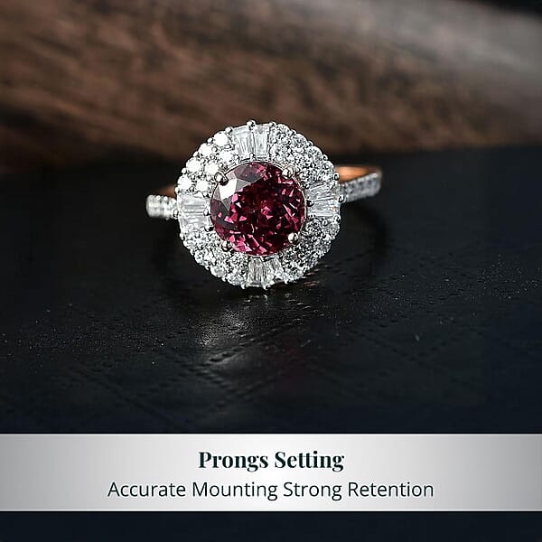 Shop Lc Certified & Appraised AAA Tanzanian Raspberry Garnet And Luxuriant Diamond G-H SI 3.50 Ctw Ring In 10K Rose Gold (Size 10.0)