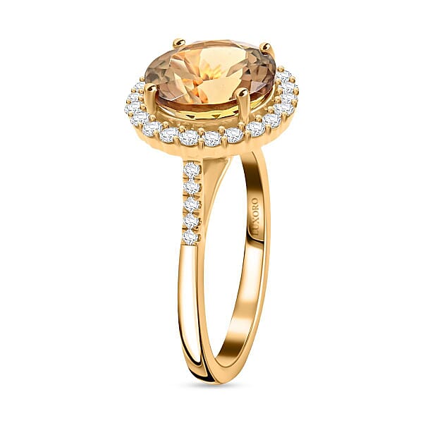 Shop Lc Certified & Appraised AAA Turkizite And I2 Diamond 5.25 Ctw Halo Ring In 14K Yellow Gold 4.31 Grams (Del. In 10-15 Days)